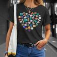 Heart Of Books Book Lover Heart Shape Reading T-Shirt Gifts for Her