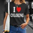 I Heart Love Coloring Hobbies Books Pencils Crayons Marker T-Shirt Gifts for Her