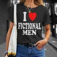 I Heart Love Fictional Men Book Movies Literature Reading T-Shirt Gifts for Her I Heart Love Fictional Men Book Movies Literature Reading T-Shirt Gifts for Her