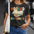 Hooked On Books Retro Reader T-Shirt Gifts for Her
