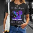 I'm a Book Dragon Not a Worm Dragons Reading T-Shirt Gifts for Her