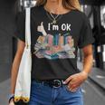 I'm OK Books Pile Books Stack Bibliophile Bookisk T-Shirt Gifts for Her
