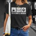 I'm A Simple Woman Tea Books & Dogs Reading Lover T-Shirt Gifts for Her