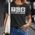 I'm A Simple Woman Wine Books & Dogs Reading Lover T-Shirt Gifts for Her I'm A Simple Woman Wine Books & Dogs Reading Lover T-Shirt Gifts for Her