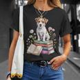Jack Russell Terrier Bookworm Flowers Book Reading Books T-Shirt Gifts for Her Jack Russell Terrier Bookworm Flowers Book Reading Books T-Shirt Gifts for Her