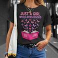 Just A Girl Who Loves Books Butterflies Reading T-Shirt Gifts for Her Just A Girl Who Loves Books Butterflies Reading T-Shirt Gifts for Her
