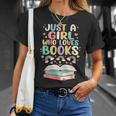 Just A Girl Who Loves Books Reading Bookworm & Read Book T-Shirt Gifts for Her