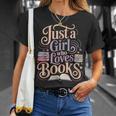 Just a Girl Who Loves Books Reading Lover Aesthetic T-Shirt Gifts for Her