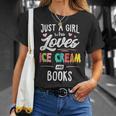 Just A Girl Who Loves Ice Cream And Books Women T-Shirt Gifts for Her Just A Girl Who Loves Ice Cream And Books Women T-Shirt Gifts for Her