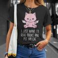 I Just Want To Read Books And Pet My Cat Pastel Goth Kawaii Men Women Kids T-Shirt Gifts for Her