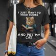 I Just Want To Read Books And Pet My Cat T-Shirt Gifts for Her I Just Want To Read Books And Pet My Cat T-Shirt Gifts for Her