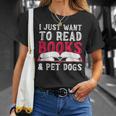 I Just Want To Read Books And Pet Dogs Cute Animal Reading T-Shirt Gifts for Her