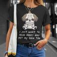 I Just Want To Read Books And Pet My Shih Tzu Dog Kawaii For Men Women Kids T-Shirt Gifts for Her