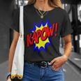 KAPOW Action Super Hero Retro Comic Book Bubble Superhero T-Shirt Gifts for Her KAPOW Action Super Hero Retro Comic Book Bubble Superhero T-Shirt Gifts for Her