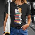 Kawaii Cat Books Tea Coffee T-Shirt Gifts for Her Kawaii Cat Books Tea Coffee T-Shirt Gifts for Her