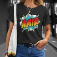 Kids Boys Amir Name Comic Book Superhero T-Shirt Gifts for Her
