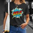 Kids Boys Arlo Comic Book Superhero Name T-Shirt Gifts for Her