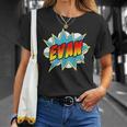 Kids Boys Evan Comic Book Superhero Name T-Shirt Gifts for Her Kids Boys Evan Comic Book Superhero Name T-Shirt Gifts for Her