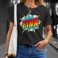 Kids Boys Finn Name Comic Book Superhero T-Shirt Gifts for Her Kids Boys Finn Name Comic Book Superhero T-Shirt Gifts for Her