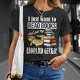 Kids Boys Girls Reptile Read Books Pet Leopard Gecko Lover T-Shirt Gifts for Her