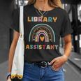 Library Assistant Funny Rainbow Reading Library Book Lover T-Shirt Gifts for Her