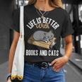 Life Is Better With Books And Cats Cat Owner Books Lover Men Women Kids T-Shirt Gifts for Her Life Is Better With Books And Cats Cat Owner Books Lover Men Women Kids T-Shirt Gifts for Her