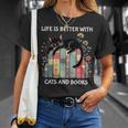 Life Is Better With Cats And Books Cute Cat Lover T-Shirt Gifts for Her