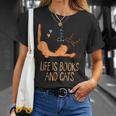 Life Is Books And Cats Book Lover Cat Mom Bookworm Cat Dad T-Shirt Gifts for Her Life Is Books And Cats Book Lover Cat Mom Bookworm Cat Dad T-Shirt Gifts for Her