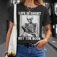 Life Is Short Buy The Book Skeleton Reading Book T-Shirt Gifts for Her Life Is Short Buy The Book Skeleton Reading Book T-Shirt Gifts for Her