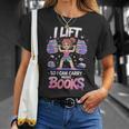 Lift So I Can Carry More Books Reading Lovers Workout Girl T-Shirt Gifts for Her