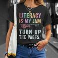 LITERACY IS MY JAM Turn Up Read Book Sound Volume T-Shirt Gifts for Her