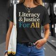 Literacy Justice For All Stop Book Banning Protect Librarian T-Shirt Gifts for Her Literacy Justice For All Stop Book Banning Protect Librarian T-Shirt Gifts for Her