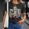 Llama Reading Book Reader Bookworm Alpaca Lover T-Shirt Gifts for Her
