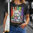 Llamen Cute Kawaii Llama Eating Ramen And Reading Books T-Shirt Gifts for Her