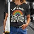 Take A Look A Book Vintage Reading Librarian Rainbow T-Shirt Gifts for Her Take A Look A Book Vintage Reading Librarian Rainbow T-Shirt Gifts for Her