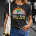 Take A Look It's A Book Retro Rainbow T-Shirt T-Shirt Gifts for Her