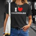 Love Calendars Year Date Book Month Picture Collector T-Shirt Gifts for Her