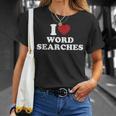 I Love Word Searches Puzzle Book Lover T-Shirt Gifts for Her