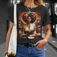 Melanin Queen Afro WomenEducated Reading Book History T-Shirt Gifts for Her