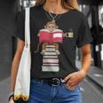 Monkey Reading Books And Drinking Tea T-Shirt Gifts for Her