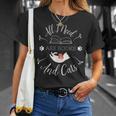 All I Need Are Books And Cats Introvert T-Shirt Gifts for Her
