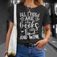 All I Need Are Books And Wine Cute Reading T-Shirt Gifts for Her