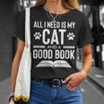 All I Need Is My Cat And a Good Book Cat Lover T-Shirt Gifts for Her