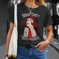 Nerdy Dirty Inked & Curvy Book Lover Tattoo Pop Art Girl T-Shirt Gifts for Her