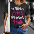 In October We Wear Pink Breast Cancer Awareness Books Lover T-Shirt Gifts for Her