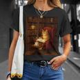 Orange Cat Book Lovers Cozy Bookish Librarian T-Shirt Gifts for Her