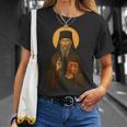 Orthodox Icon Of Seraphim Rose Holding The Holy Book T-Shirt Gifts for Her