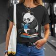 Panda With Glasses Reading Book Librarian Panda T-Shirt Gifts for Her