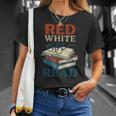 Patriotic Red & Read 4th Of July Book Lover Librarian T-Shirt Gifts for Her