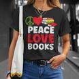 Peace Love Books Bookworm Book Lovers T-Shirt Gifts for Her